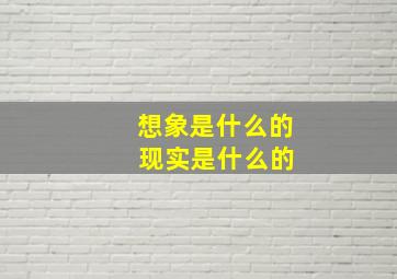 想象是什么的 现实是什么的